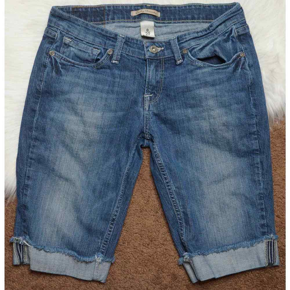 Lucky Brand Women's Size 8 29 Capris Blue Denim Jean Frayed Hem